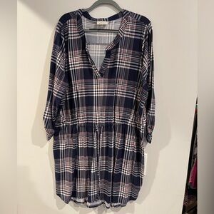 Bobbie Brooks Navy and White Plaid Tunic